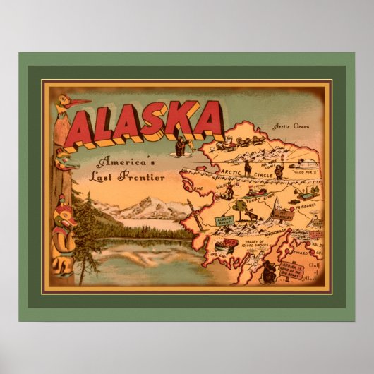 Vintag Alaska "Lost Frontier" Poster (Vorne)