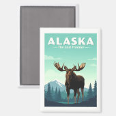 Vintag Alaska Magnet (Vorderseite/Rückseite)