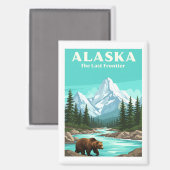 Vintag Alaska Magnet (Vorderseite/Rückseite)