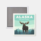Vintag Alaska Magnet (Vorderseite/Rückseite)