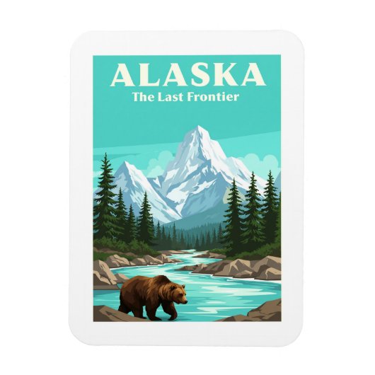 Vintag Alaska Magnet (Vertikal)