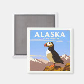 Vintag Alaska Magnet (Vorderseite/Rückseite)