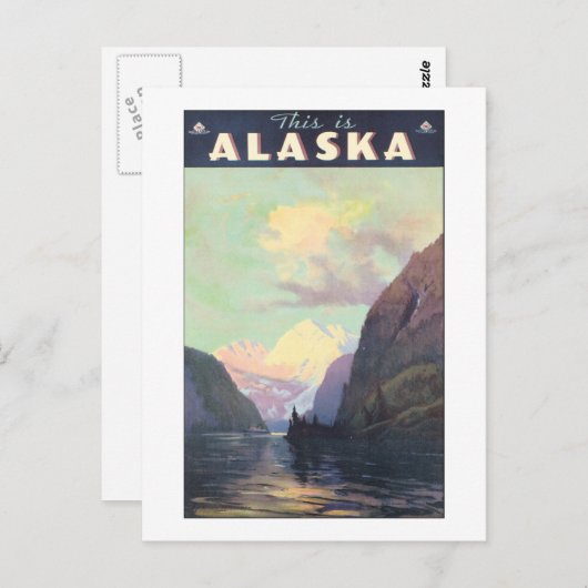 Vintag Alaska Poster Postkarte (Vorne/Hinten)