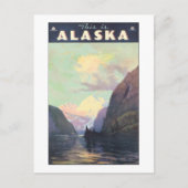 Vintag Alaska Poster Postkarte (Vorderseite)