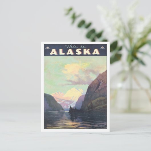Vintag Alaska Postkarte (Stehend Vorderseite)