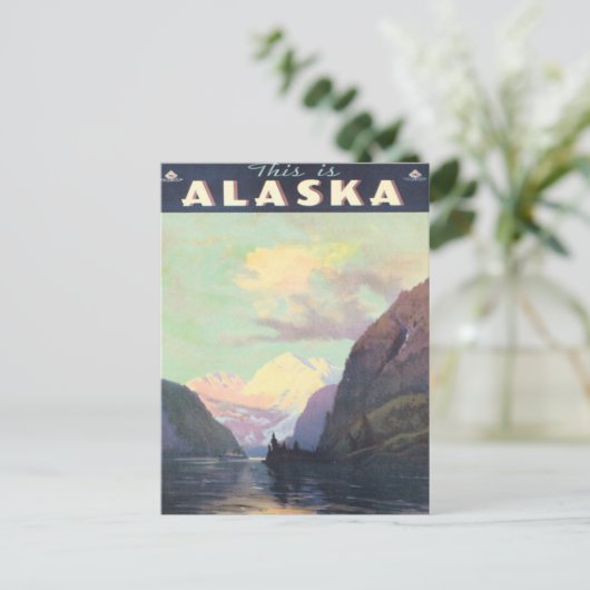 Vintag Alaska Postkarte (Stehend Vorderseite)