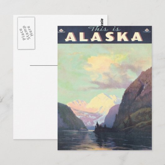Vintag Alaska Postkarte (Vorne/Hinten)