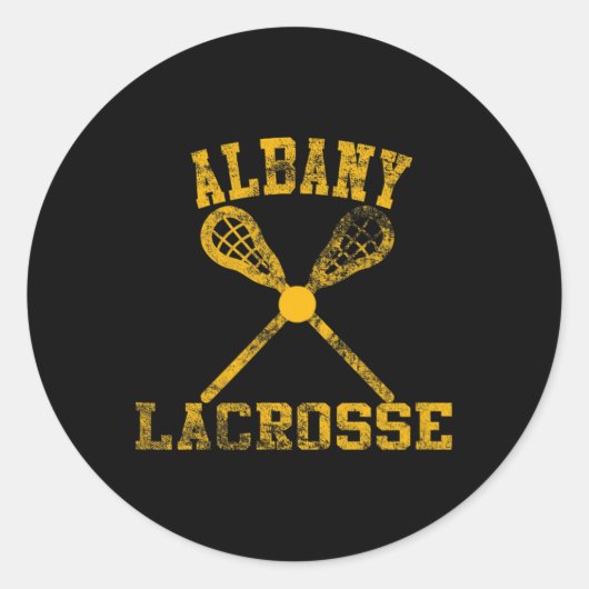 Vintag Albany Lacrosse Runder Aufkleber (Vorderseite)