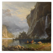 Vintag Albert Bierstadt Amerikanischen Ureinwohner Fliese (Vorderseite)