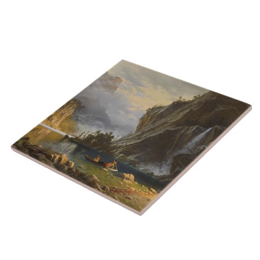 Vintag Albert Bierstadt Amerikanischen Ureinwohner Fliese (Seite)