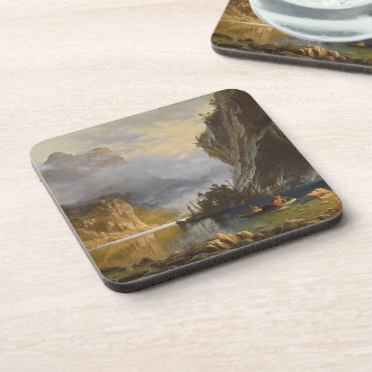 Vintag Albert Bierstadt Amerikanischen Ureinwohner Getränkeuntersetzer (Linke Seite)