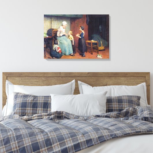 Vintag Albert Neuhuys Garen winden Leinwanddruck (Insitu (Schlafzimmer))