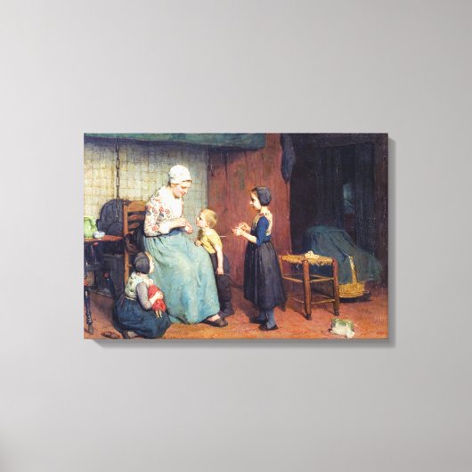 Vintag Albert Neuhuys Garen winden Leinwanddruck (Vorderseite)