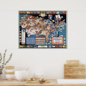 Vintag Albert Richard Uni Football Map Poster (Küche)