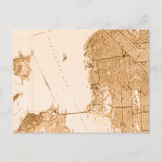 Vintag Alcatraz San Francisco Karte (Vorderseite)