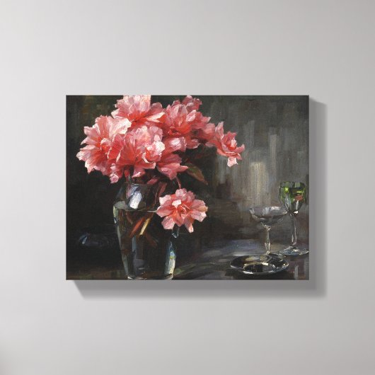 Vintag Alexander Koester Peony Still Life Leinwanddruck (Vorderseite)