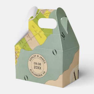 Vintag Alexandria VA Map Wedding Geschenkschachtel