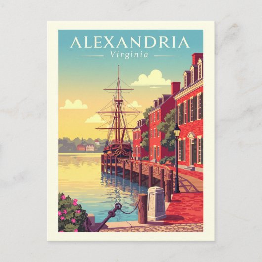 Vintag Alexandria Virginia Postkarte (Vorderseite)