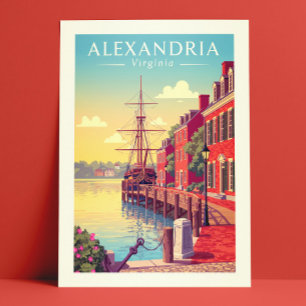 Vintag Alexandria Virginia Postkarte