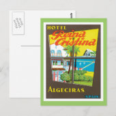Vintag Algeciras Spanien Hotel Postkarte (Vorne/Hinten)