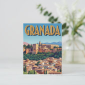 Vintag Alhambra Granada Spanien Reisen Postkarte (Stehend Vorderseite)