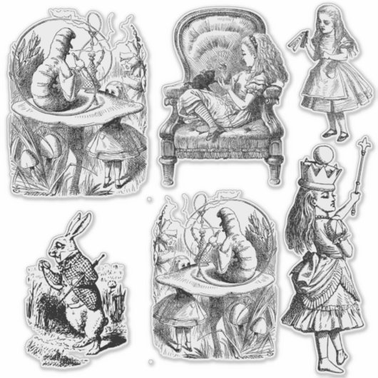 Vintag Alice Aufkleber (Vorderseite)