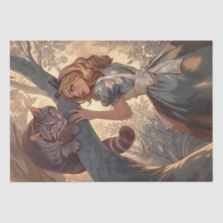 Vintag Alice und die Cheshire Cat Seidenpapier