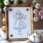 Vintag Alice Wonderland Alice Drink Me Charakter Tischnummer<br><div class="desc">Wunderschön konzipierte Schilder für die Tischnummer der Vintagen Alice im Wunderland. Ideal für eine Veranstaltung zum Thema Alice im Wunderland. Wir haben die ikonische Alice im Wunderland sorgfältig restauriert, Vintage Alice trinke mir Zeichentrick-Illustration, indem wir sie von Hand skizzieren und mit wunderschönen Aquarelluntertönen zum Leben erwecken. Die Tischnummer ist wie...</div>