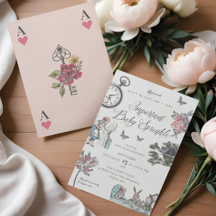 Vintag Alice Wonderland Storybook Baby Sprinkle Einladung