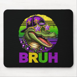 Vintag Alligator Bruh Mardi Gras Shirts Männer Tee Mousepad
