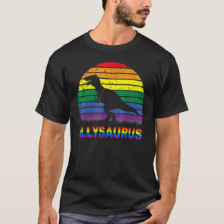 Vintag Allysaurus Rex Dinosaur Lgbt Gay Pride Mon T-Shirt