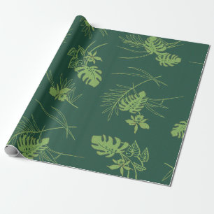 Vintag Aloha Gift Wrap Lau Barkcloth Green Geschenkpapier