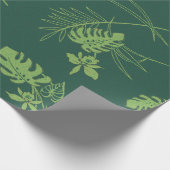 Vintag Aloha Gift Wrap | Lau Barkcloth Green Geschenkpapier (Ecke)