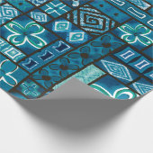 Vintag Aloha Gift Wrap | Pua Blue Geschenkpapier (Ecke)