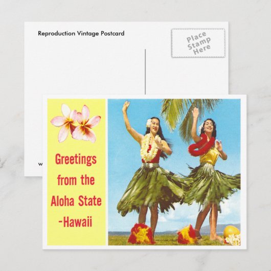 Vintag Aloha Postkarte (Vorne/Hinten)