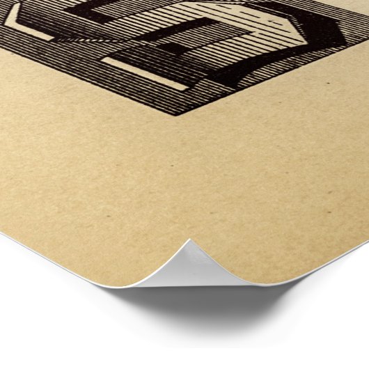 Vintag Alphabet/Monogramm Poster (Ecke)