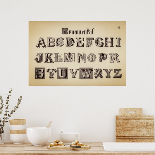 Vintag Alphabet/Monogramm Poster (Küche)