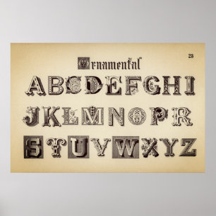 Vintag Alphabet/Monogramm Poster