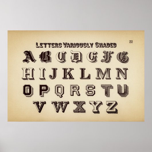 Vintag Alphabet Poster (Vorne)