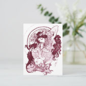 Vintag Alphonose Mucha Art Postkarte (Stehend Vorderseite)