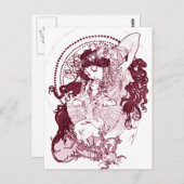 Vintag Alphonose Mucha Art Postkarte (Vorne/Hinten)