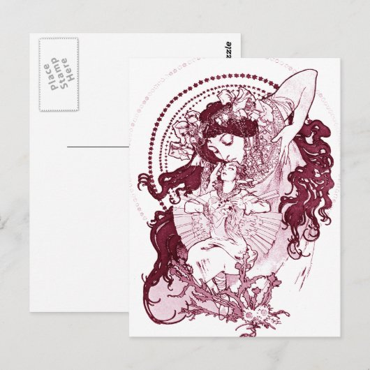 Vintag Alphonose Mucha Art Postkarte (Vorne/Hinten)