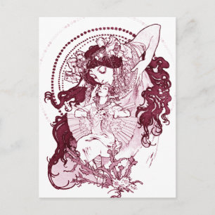 Vintag Alphonose Mucha Art Postkarte