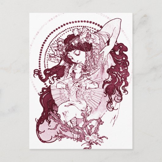 Vintag Alphonose Mucha Art Postkarte (Vorderseite)
