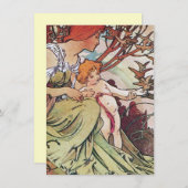 Vintag Alphonse Mucha Einladung (Vorne/Hinten)
