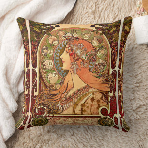 Vintag Alphonse Mucha - Jugendstil Zodiac Kissen