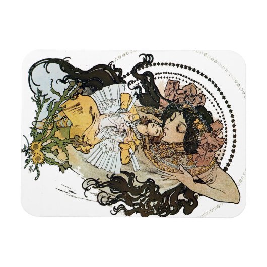 Vintag Alphonse Mucha Magnet (Horizontal)