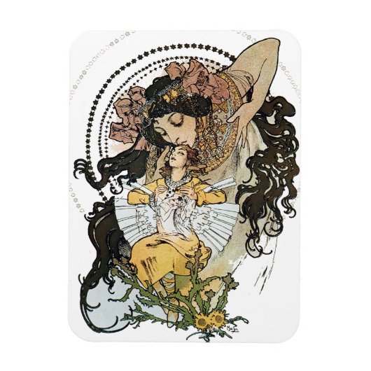Vintag Alphonse Mucha Magnet (Vertikal)