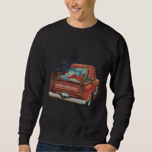 Vintag Alte rote LKW Fahne Frohe Weihnachten - Pat Sweatshirt