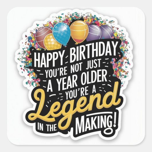 Vintag: Alter bis Perfektion Quadratischer Aufkleber (Vorderseite)